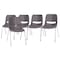 Flash Furniture 880 lb. Capacity Gray Stack Chair w/ Chrome Frame, 5PK 5-RUT-18-GY-CHR-GG - alternate 9